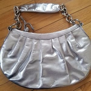 Nine West Shiny Metallic Silver Mini Bag